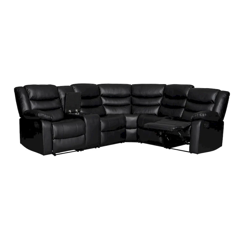 106 Manual Reclining Modular Sectional Couch with 1 Console & 2 Cup Holders, Living Room/Office