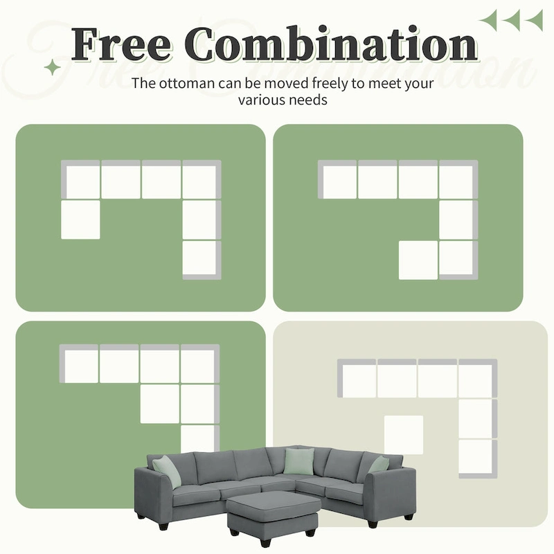 Sectional Sofa Couches Living Room Sets,7 Seats Modular Sectional Sofa