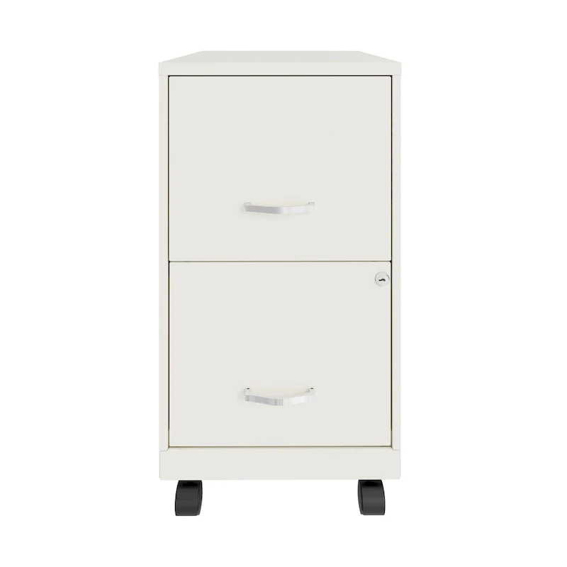 Space Solutions 18  2 Drawer Mobile Vertical File Cabinet, Pearl White