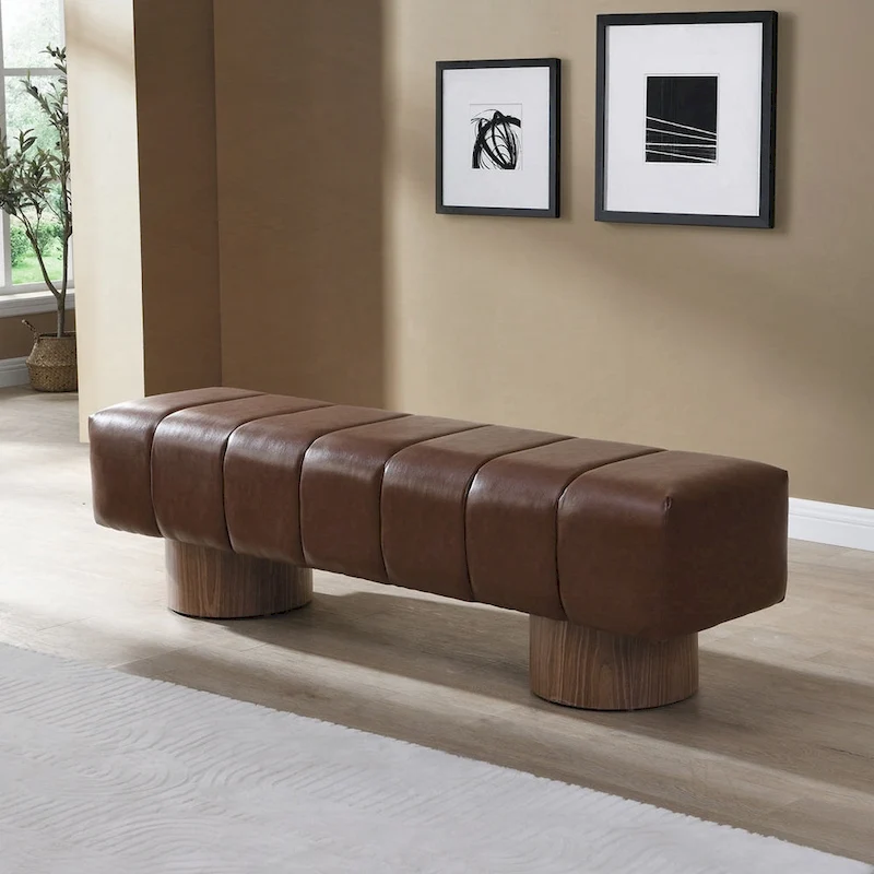 No-Assembly End of Bed Entryway Bench Ottoman