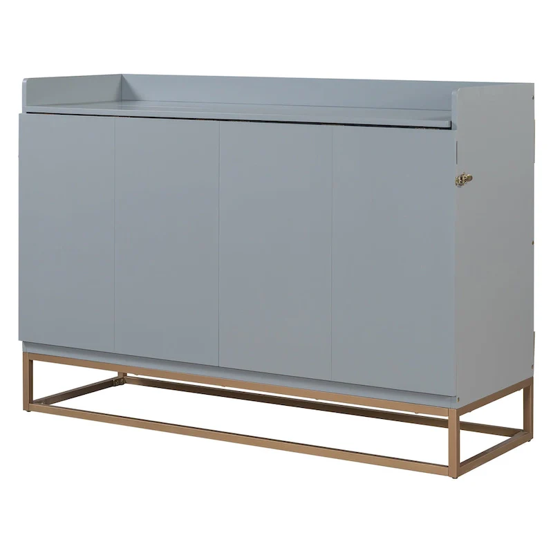 Queen Murphy Bed with Cabinet - White/Gray/Blue