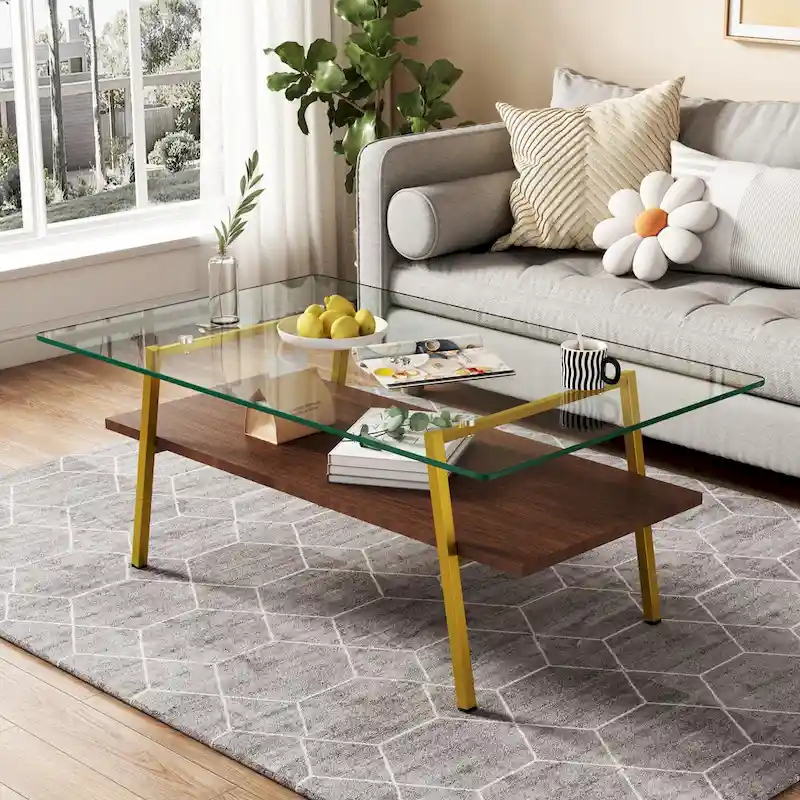 38.58 Rectangle Coffee Table with Modern Design