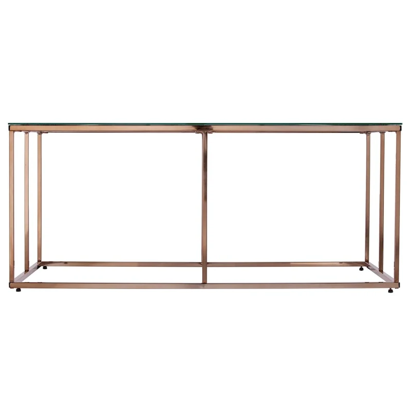 SEI Furniture Nindel Contemporary Glass Top Champagne Metal Coffee Table