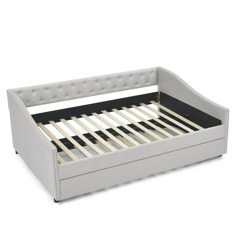 Upholstered Tufted Sofa Bed with Trundle