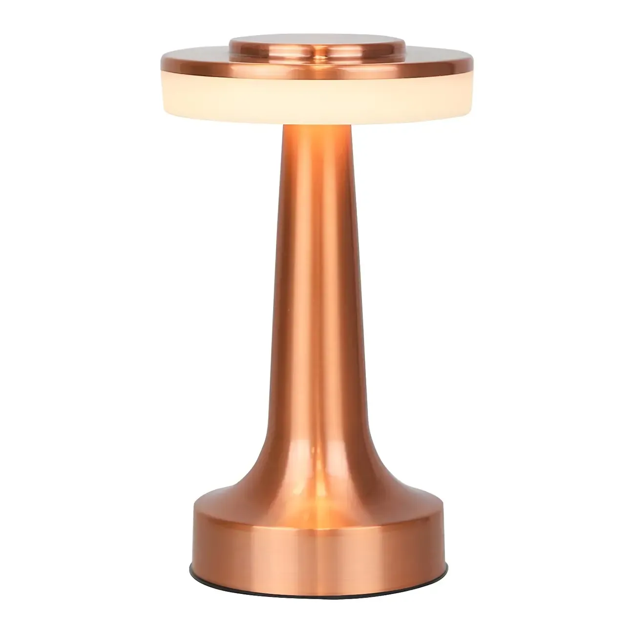 Modern Simple Touching Gold Metal LED Drum Shade Table Lamp