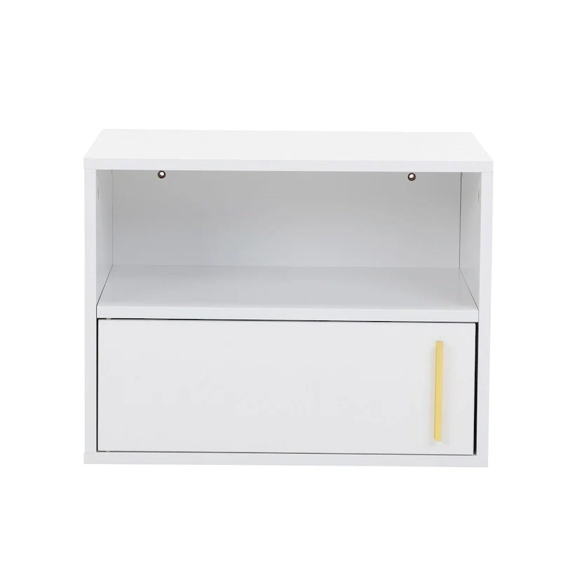 Set of 2 Wall-mounted Wooden Nightstand