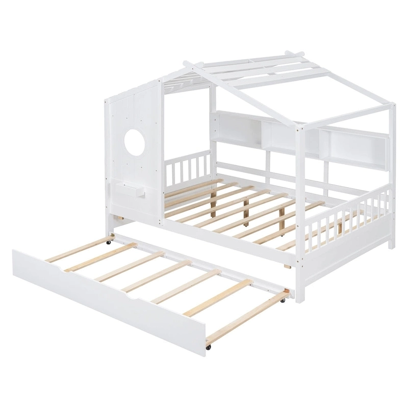 Queen Upholstered Bed with Wingback Headboard and Four Drawers