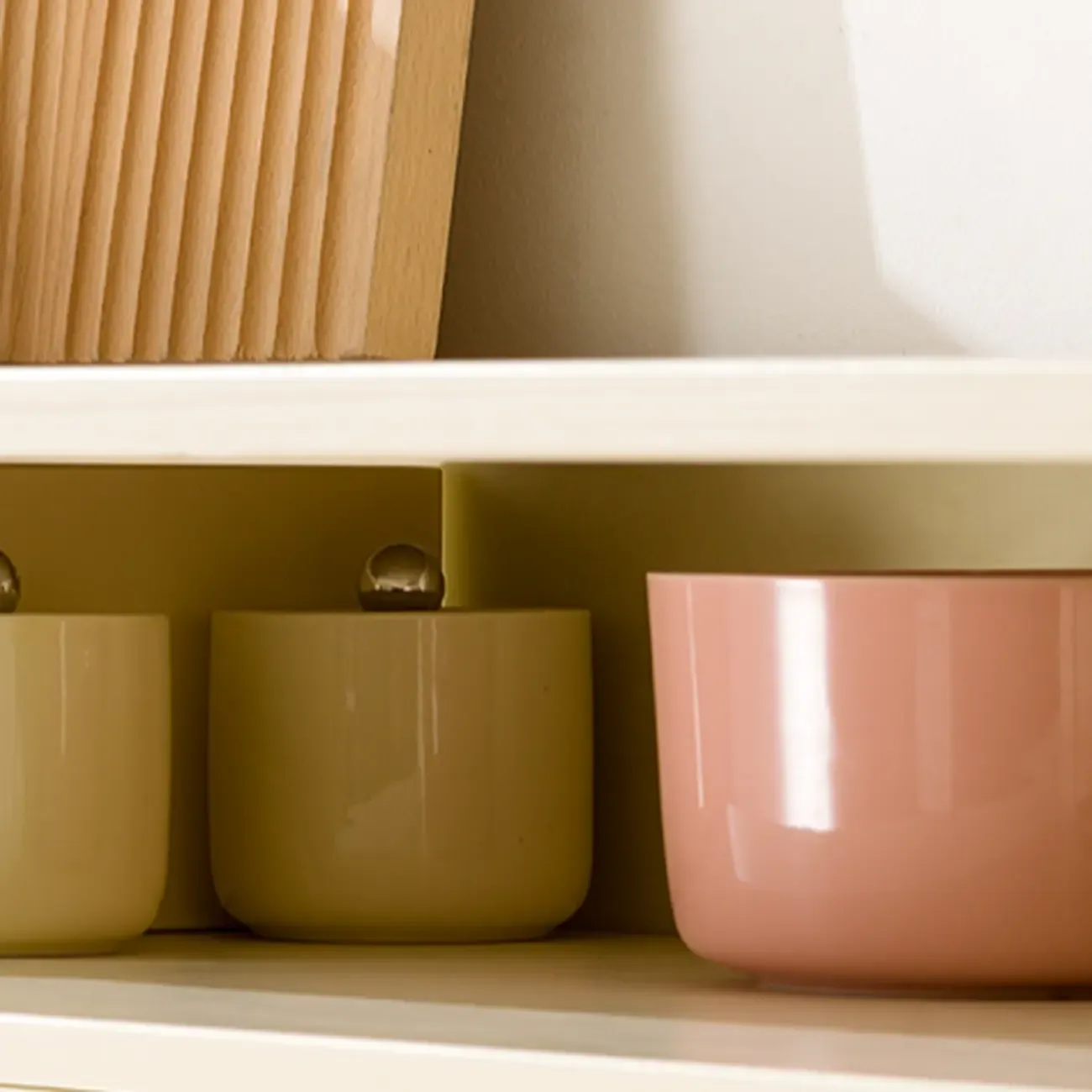 Narrow Rectangular Rattan Bamboo Sideboard with Open Shelf