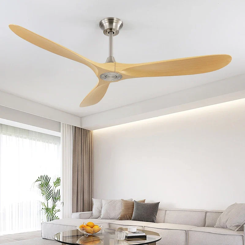 60  Smart Ceiling Fan without Light,Nickel downrod with Plastic Blades
