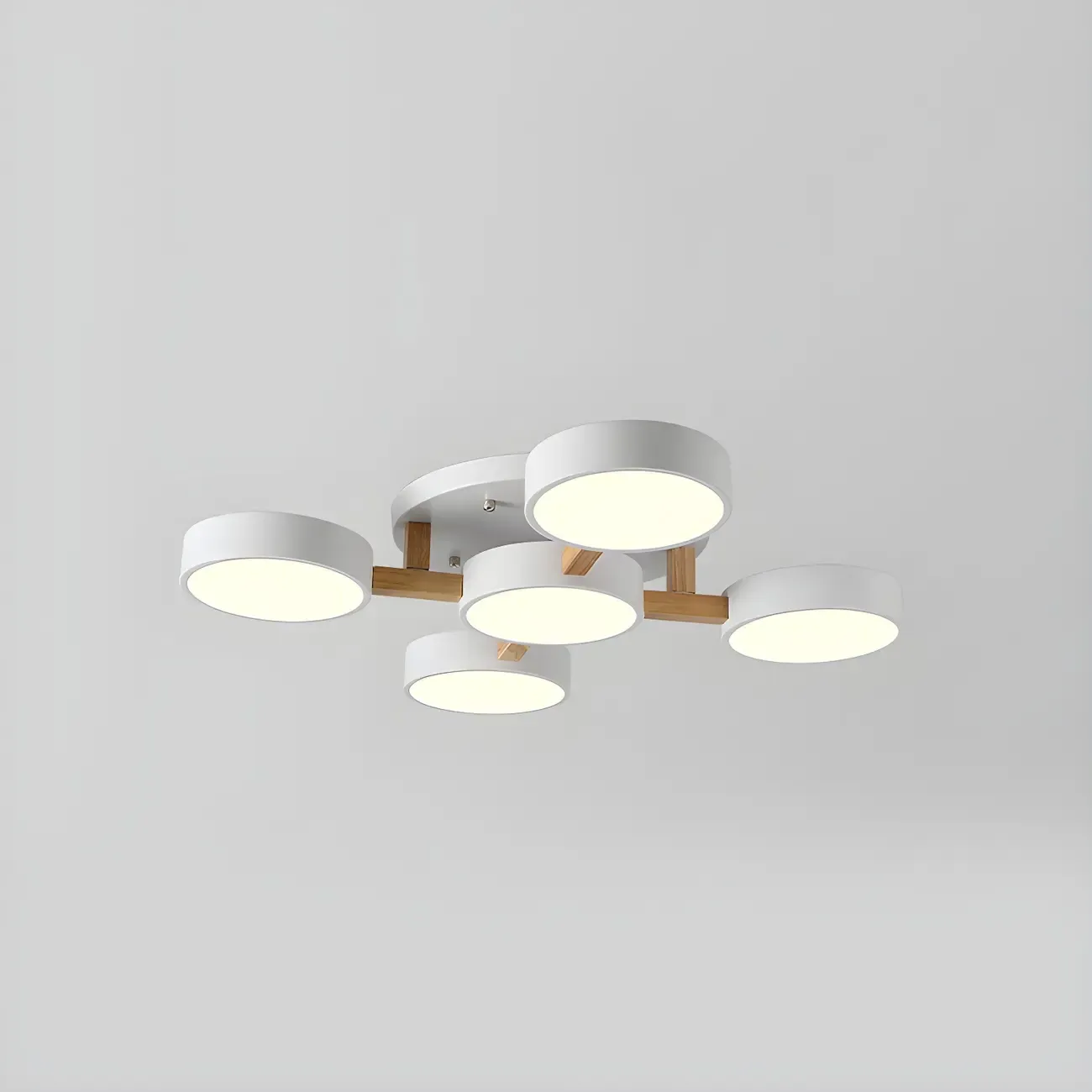 Green Drum Shade Semi Flush Ceiling Light 3-Gear Dimming