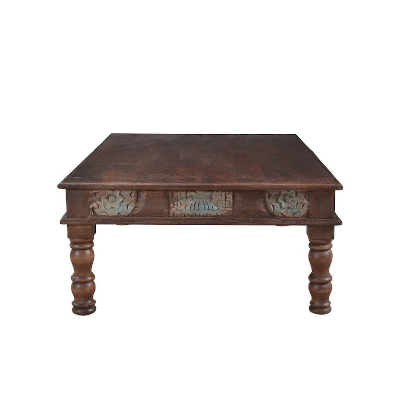 Timbergirl Carved Panel Reclaimed Wood Coffee Table - 55 x 34