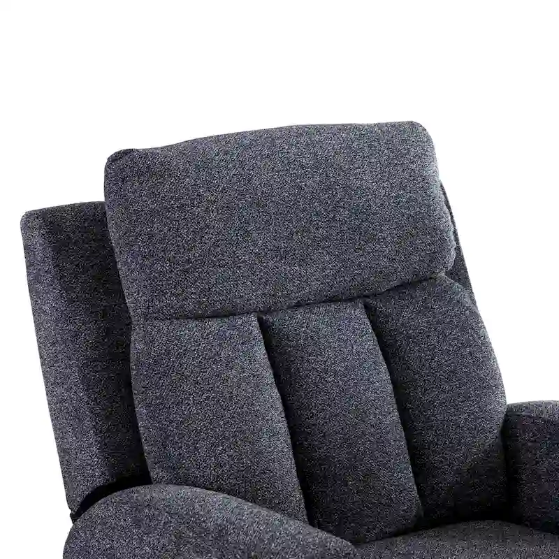 Manual Recliner Massage and Heating Chair Sofa with 2 Cup Holders Breathable Fabric