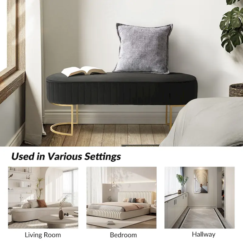 Justo 48 Wide Bench with Metal Base