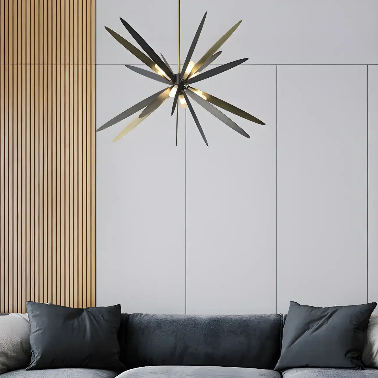 Modern Metal Sputnik Starburst Chandelier Adjustable Downrod