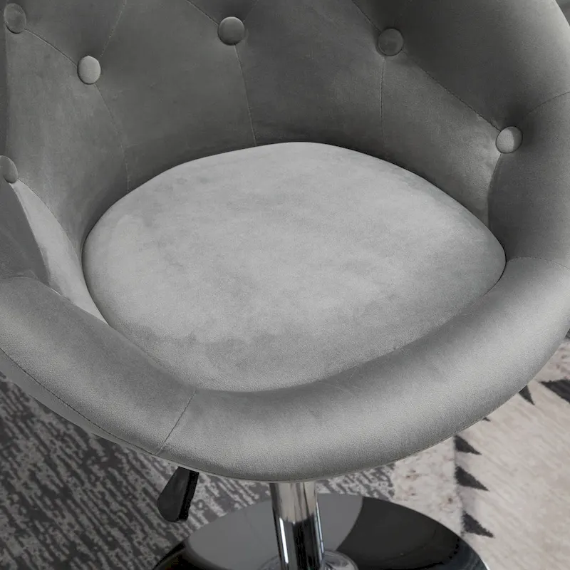 HOMCOM Swivel Accent Chair Modern Makeup Vanity Chair Adjustable Height Leisure Lounge Chair