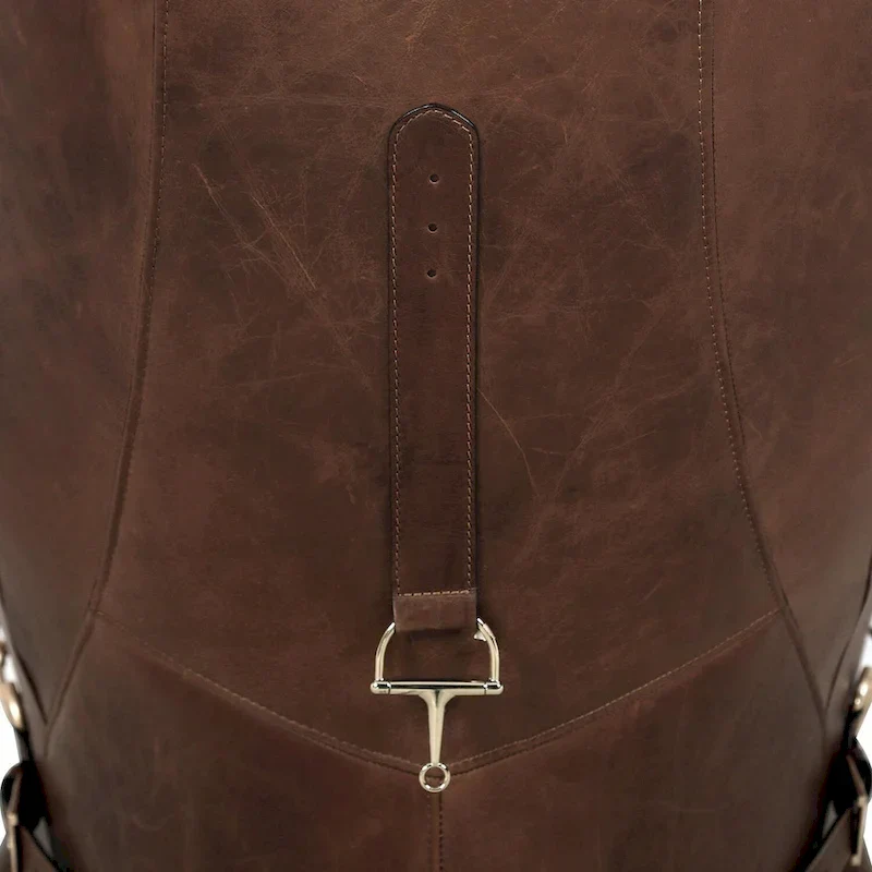 Pasargad Home Aspen Top Grain Leather Wing Chair, Brown - W31xD34.5xH33.5