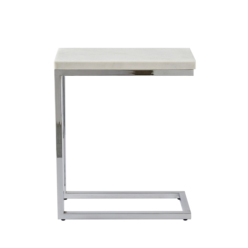 Steve Silver Eden White Marble Top Chairside Table