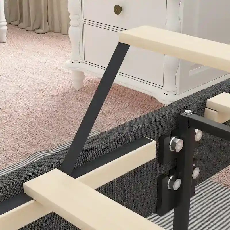 VECELO Modern Upholstered Bed with Height Adjustable Tufted Headboard ,Dark Grey