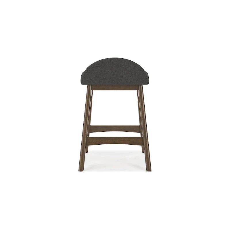 Counter Height Bar Stool, Set of 2, Mid-Century, Polyester, Foam Cushion, Hardwood Frame, Seats 2, Charcoal/Teal/Grey/Yellow