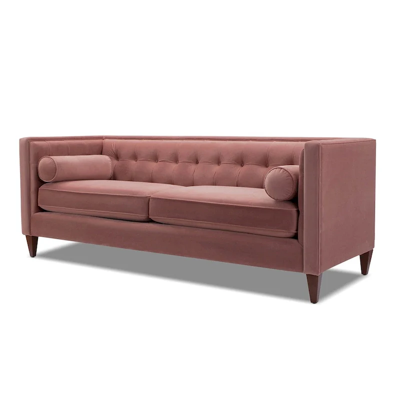 Modern Upholstered Tufted Swallowtail Sofa