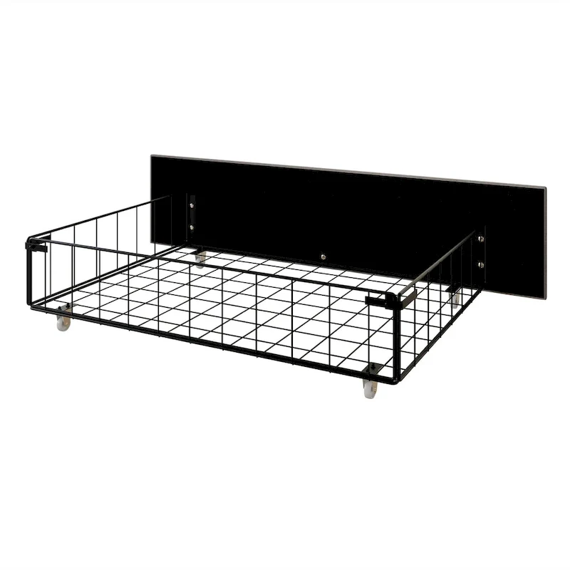 Elegant Chrome Nailhead Wingback Upholstered Bed with Drawers