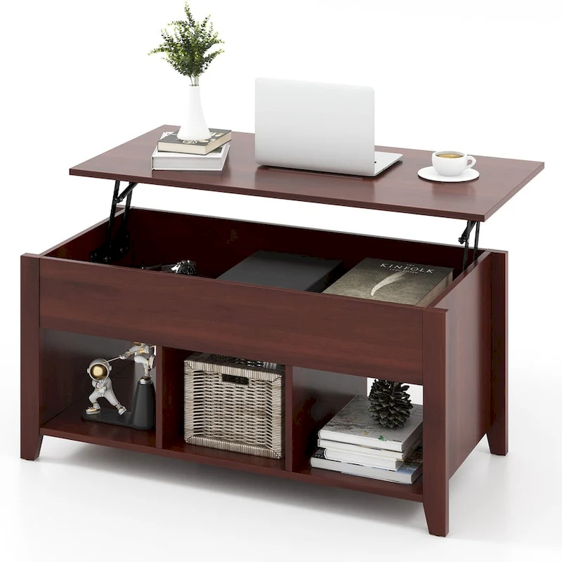 CCostway ostway Lift Top Coffee Table with Hidden Compartment and - See Details