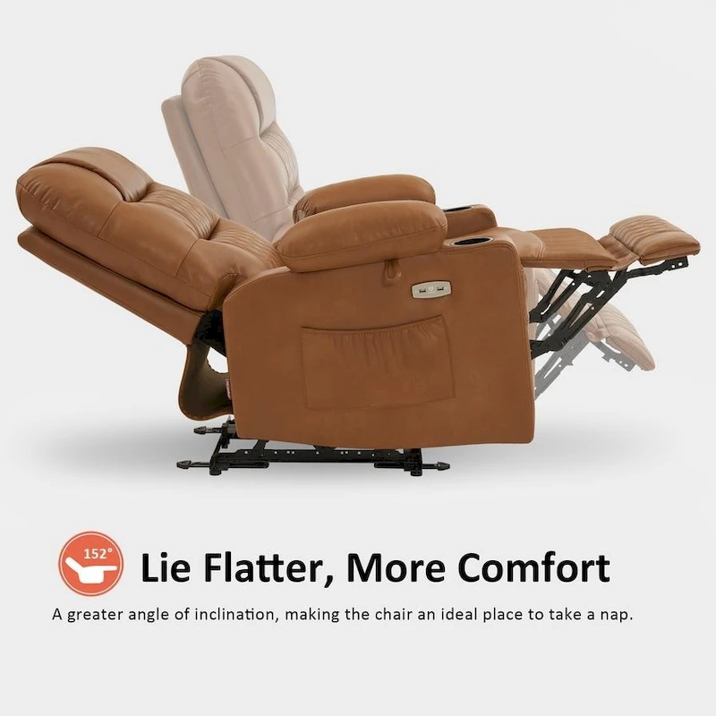 MCombo Electric Power Recliner Chair with Heat and Massage, Leather PR621