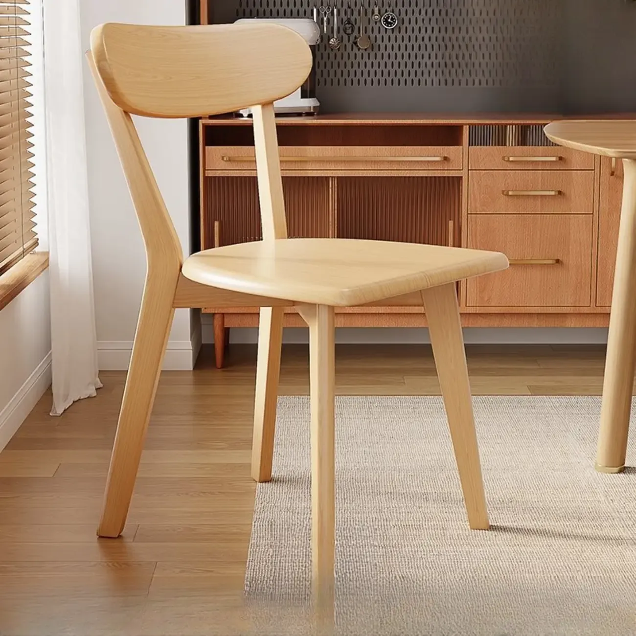 Modern Wood open Low Back Armless Dining Chair