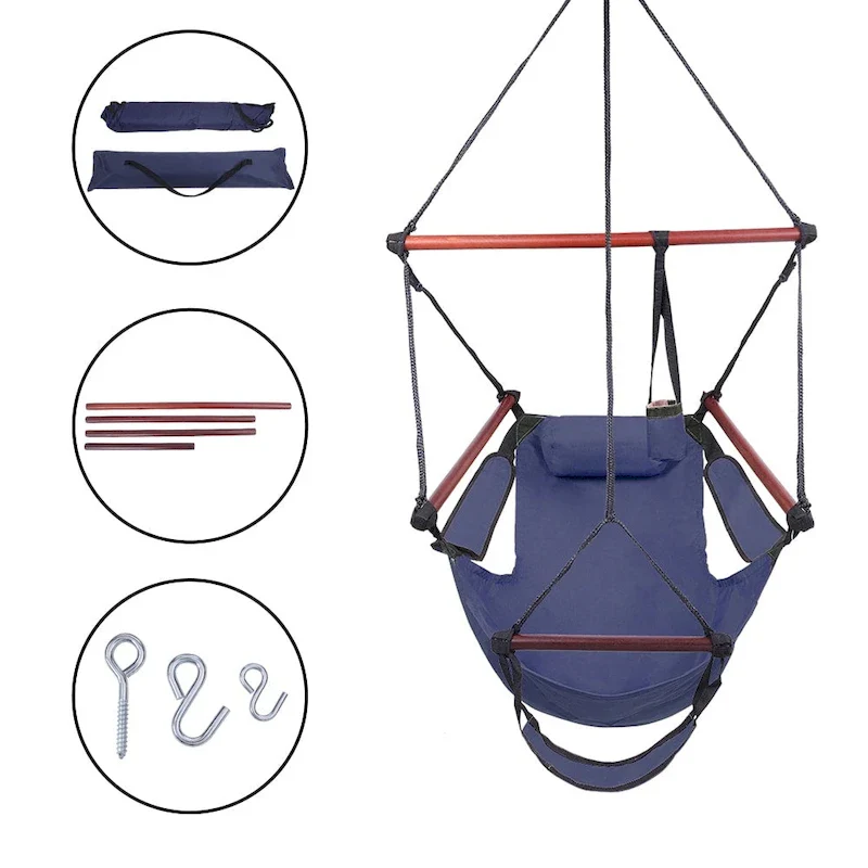 Well-equipped S-shaped Hook S-hook Cacolet Green Hanging Seat Hammock Chairs