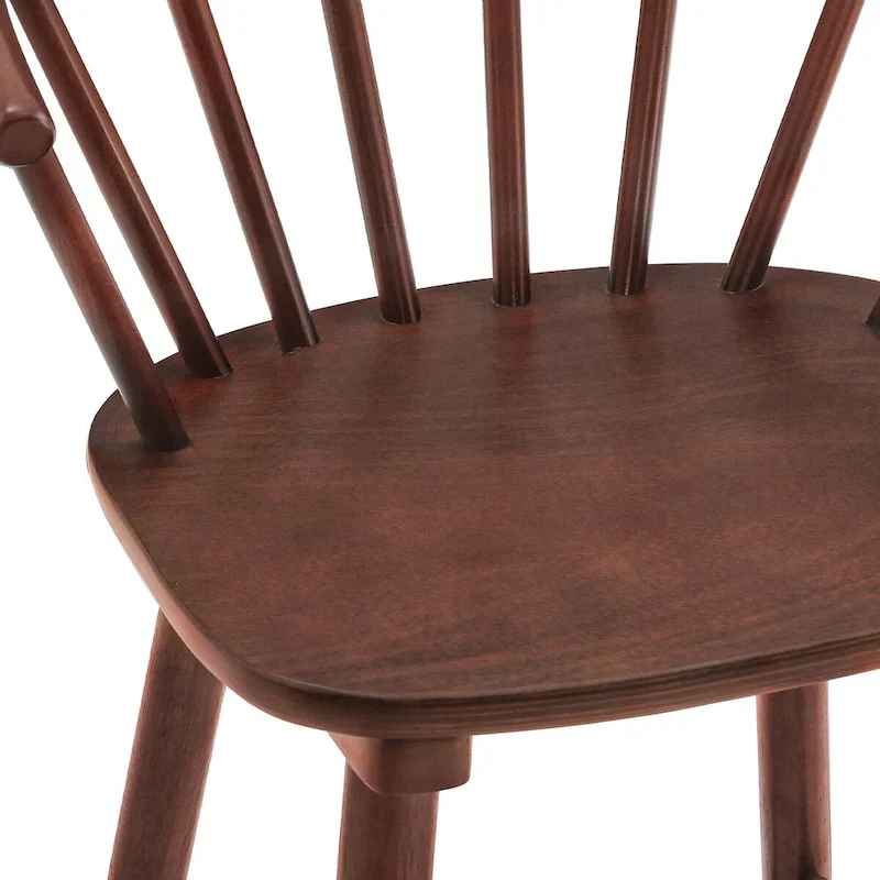 Modern Kitchen Wooden Spindle Back Armless Set of 4 Dining Chairs