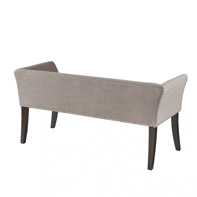 Madison Park Welburn 49.5 Upholstered Bench with Back & Wood Legs