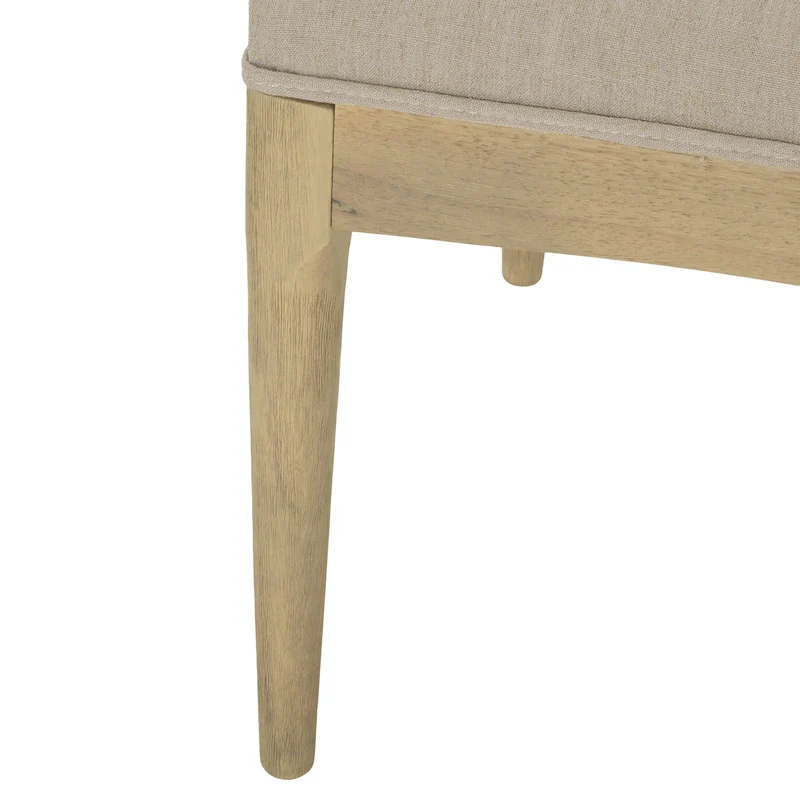 Fabric and Rubberwood Dining Chairs (Set of 2)