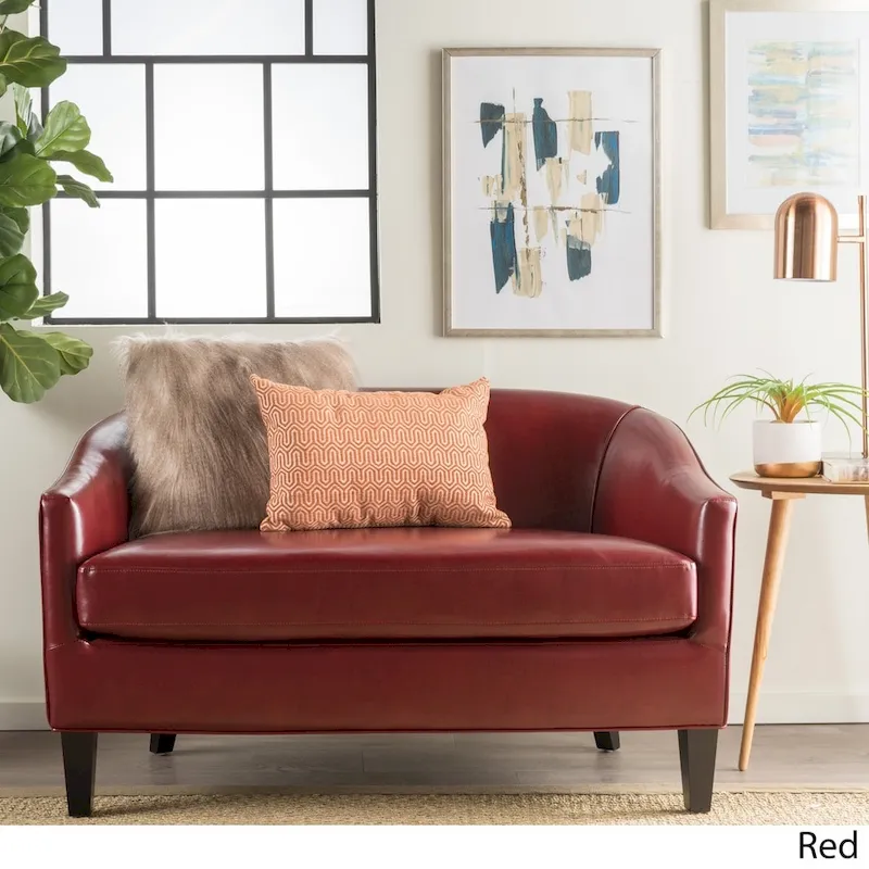 Justine Faux Leather Loveseat by Christopher Knight Home