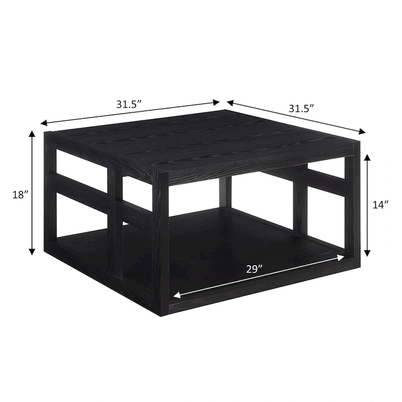 Convenience Concepts Monterey Square Coffee Table with Shelf