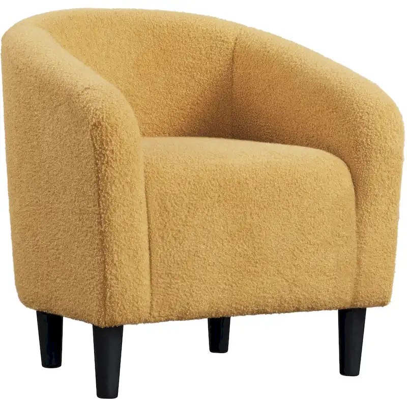 Yaheetech Club Chair Accent Barrel Chair Upholstered Arm Chair