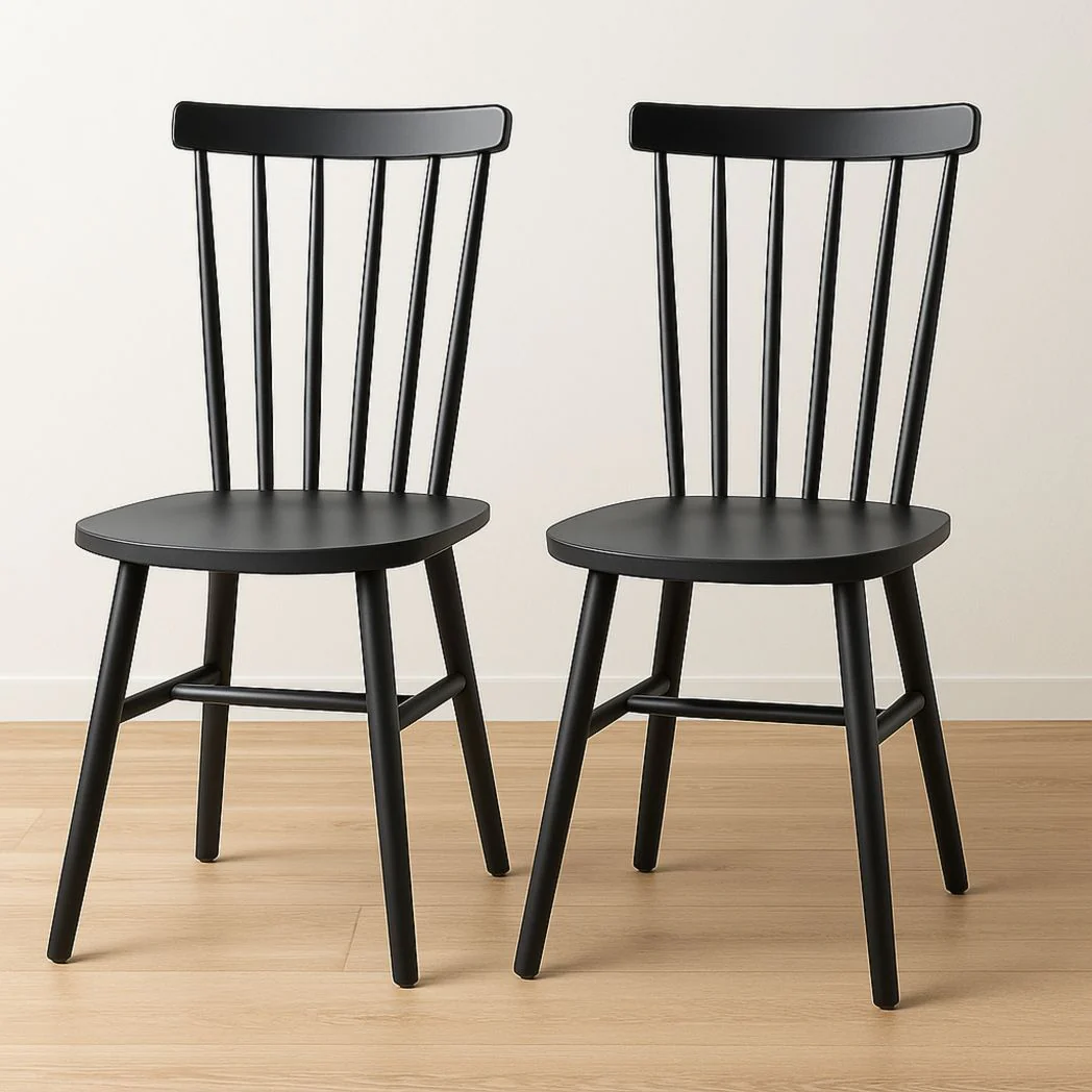 Chaises de salle à manger en bois noir lot de 2