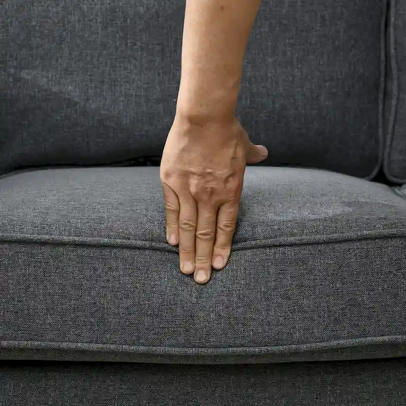 HOMCOM 61 Loveseat Sofa, Mid Century Modern 2 Seater Small Couch with Nailhead Trim, Rolled Arm, Fabric Upholstered Love Seat