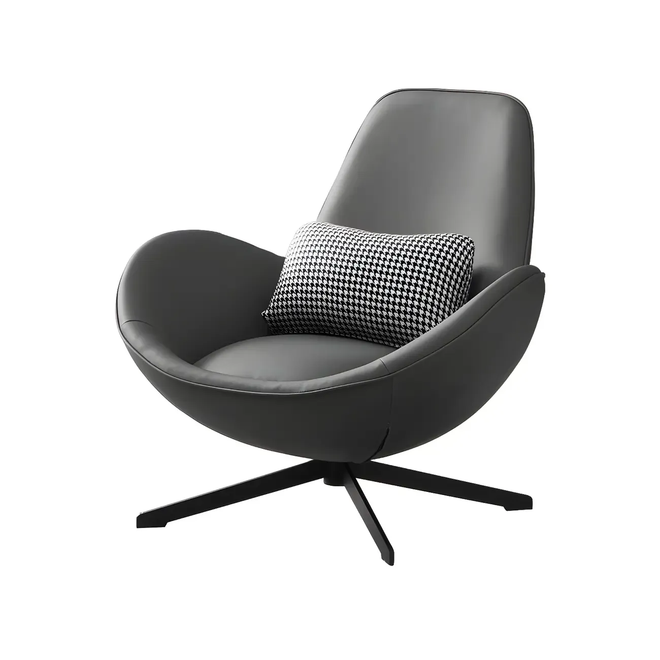 Modern Leather Accent Lounge Chair with Arms