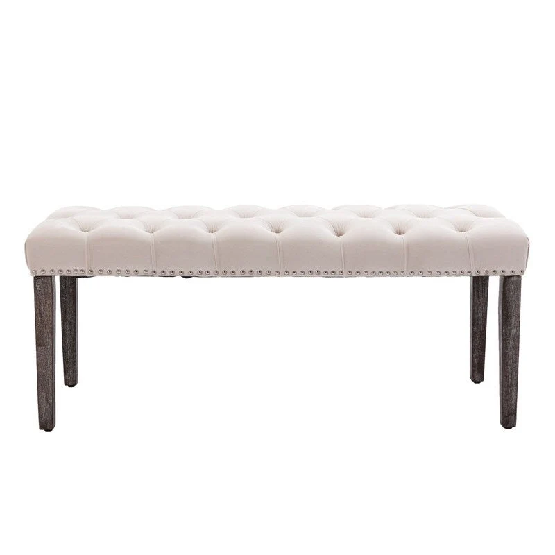 45.28L Velvet Upholstered Tufted Bench Ottoman