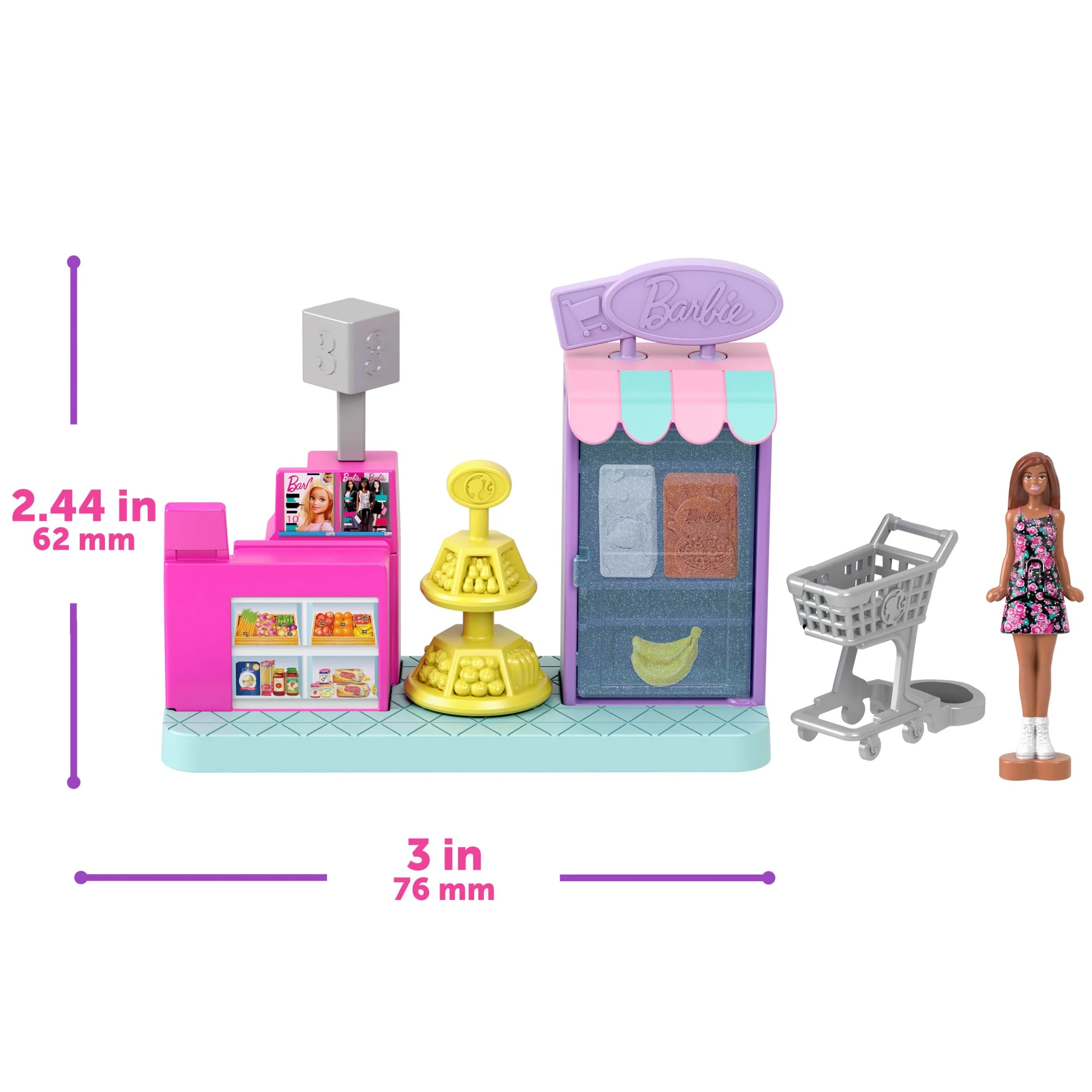 Barbie Mini Barbie Land Dreamhouse & 3 Playsets With 4 1.5-Inch Dolls, Furniture & Accessories