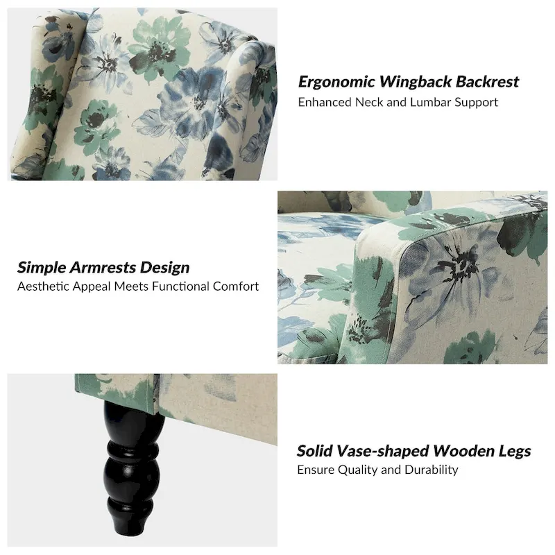 Damaris Mid-Century Modern Manual Pushback Recliner with Wingback Design Set of 2 by HULALA HOME