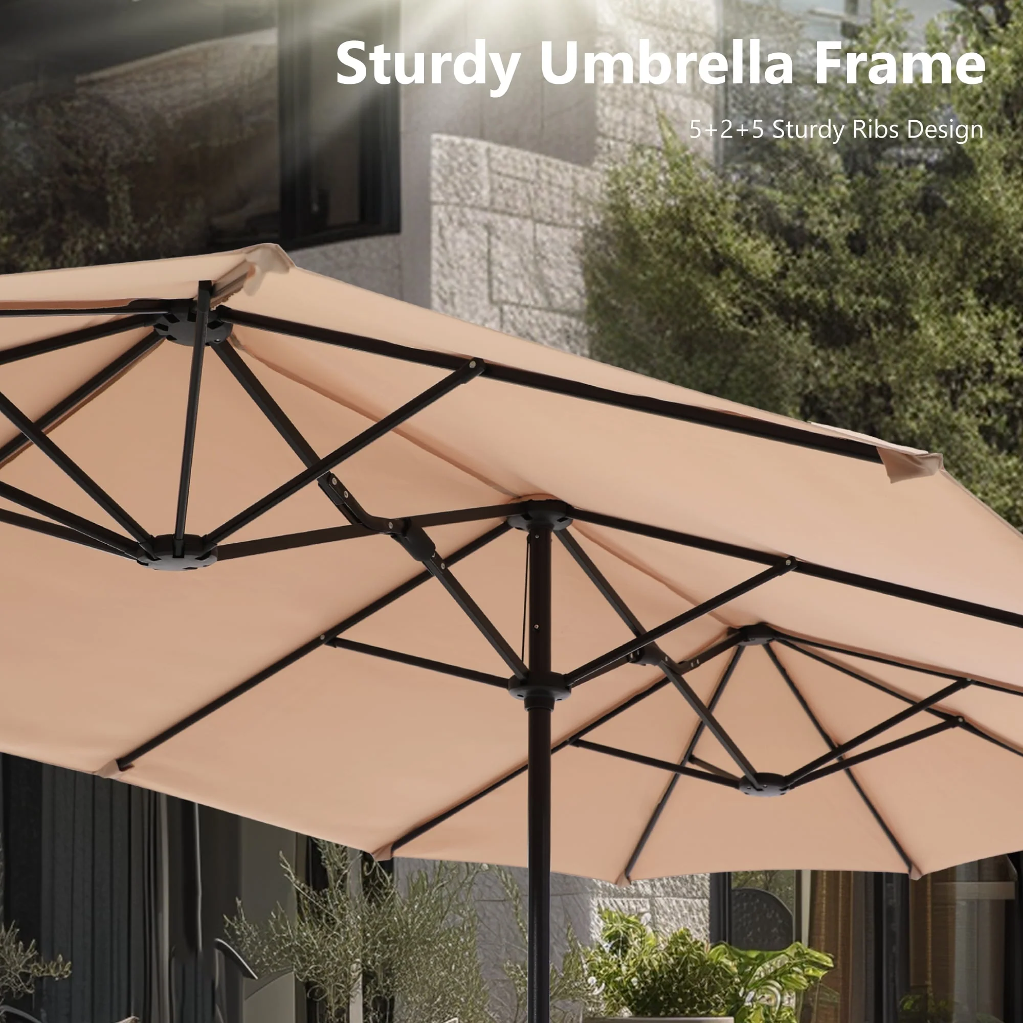 MAISON ARTS 8 PCS Patio Dining Set with 13ft Patio Umbrella