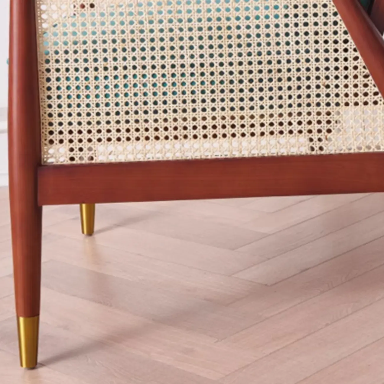 Glam Flannel High Back White Arm Accent Chair