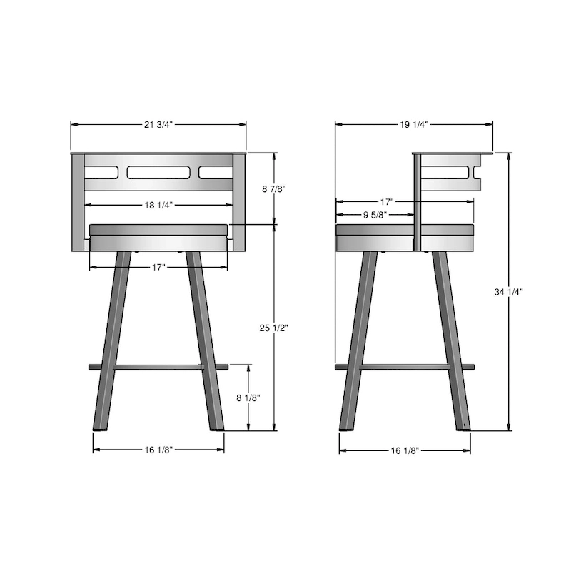 Amisco Vector Swivel Counter Stool with Distressed Wood Seat
