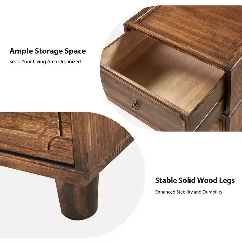 Oddone 2 - Drawer end table Set of 2 With Modular Design| ART OF LIVING DESIGNS