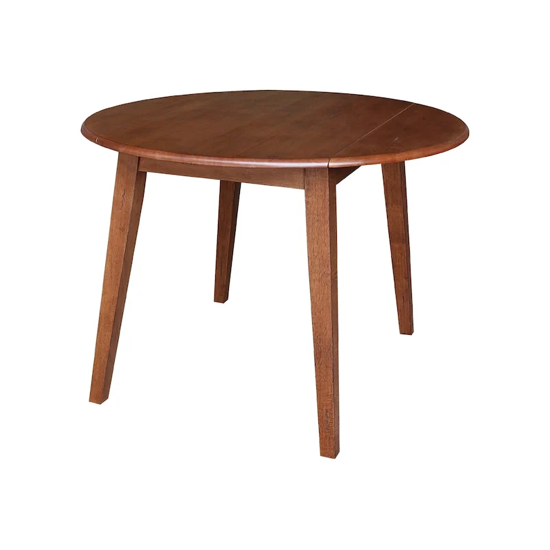 42 in. Solid Wood Round Dual Drop Leaf Table