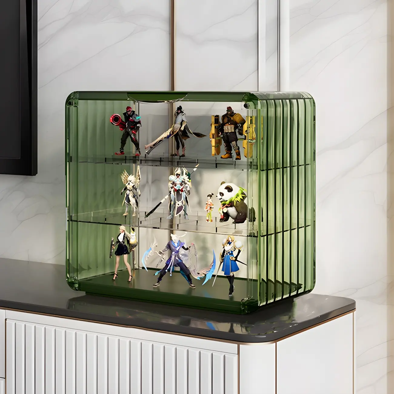 Living Room Stackable Clear Acrylic Display Cabinet