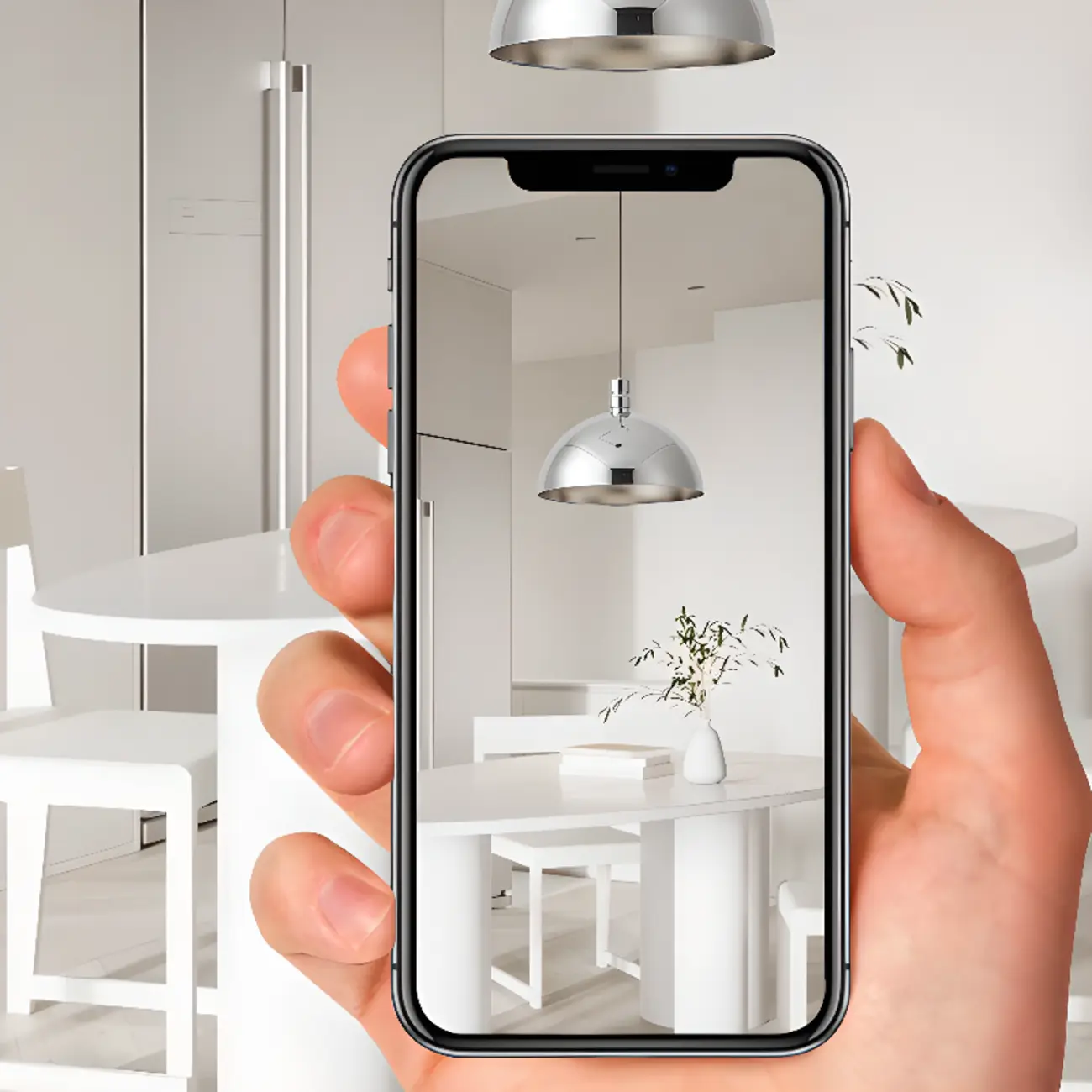 Adjustable Chrome Dome Swing Arm Kitchen Pendant Light from