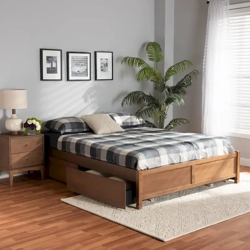 Yara Modern & Contemporary 4-Drawer Wood Storage Bed Frame(Platform)