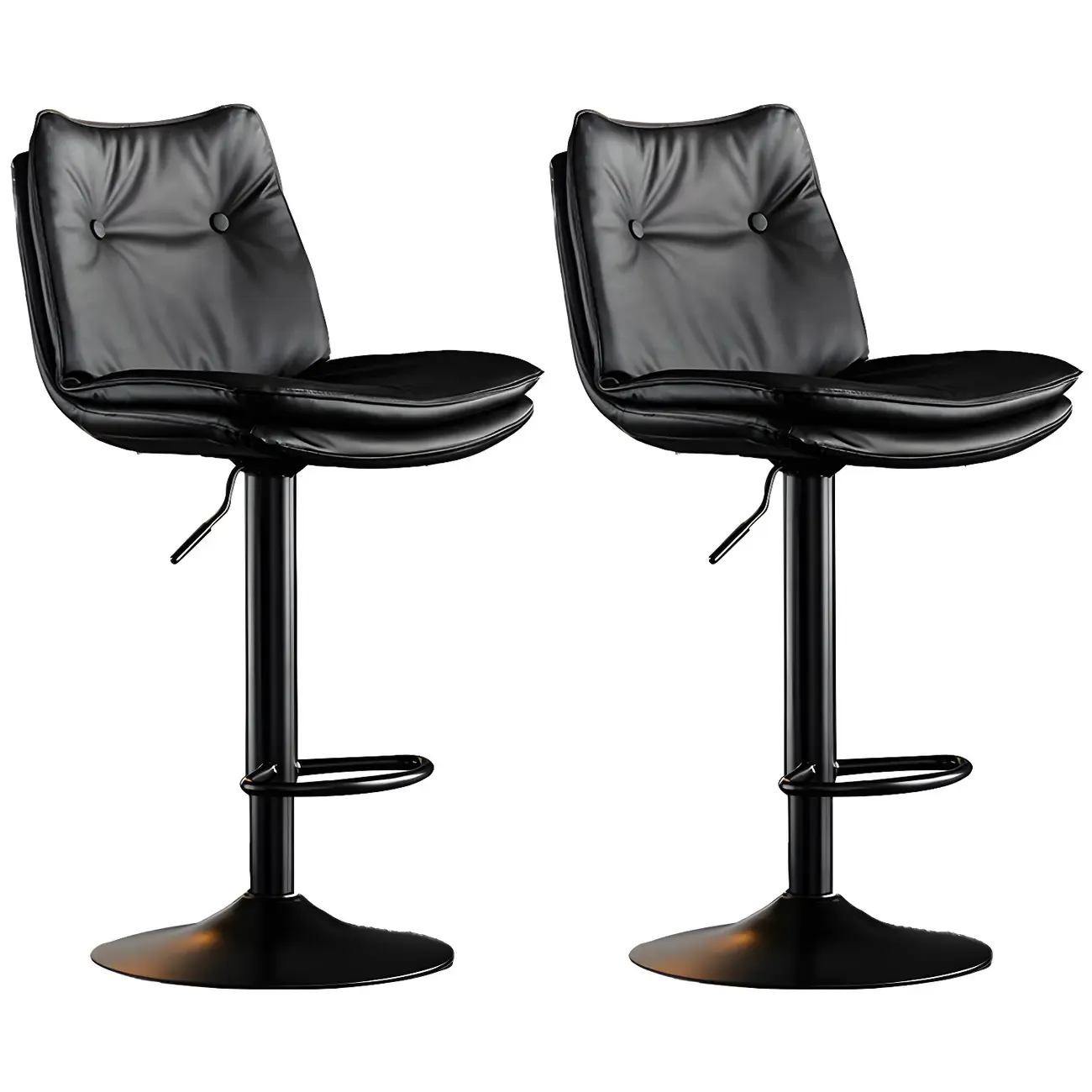 Modern Adjustable Leather Swivel Bar Stools